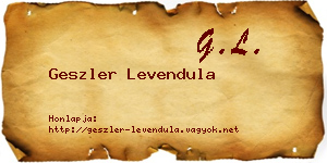 Geszler Levendula névjegykártya